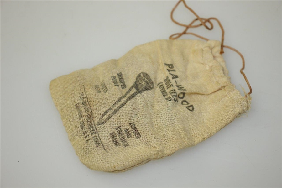 Vintage Pla-Wood Golf Tees in Canvas Bag - Pla-Wood Products - Crist Collection