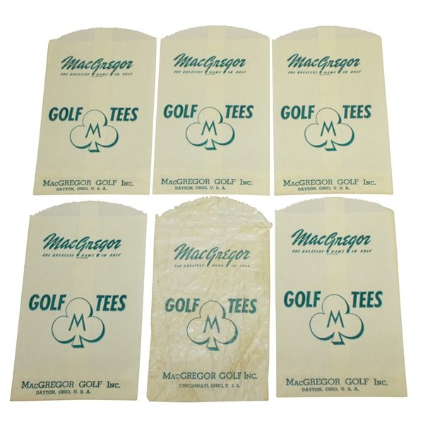Six Vintage Wax MacGregor 'M' Golf Tees Golf Tees Bags - Crist Collection