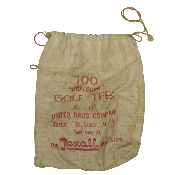 Vintage Braeburn 100 Golf Tees Canvas Tee Bag with Tees - The Rexall - Crist Collection