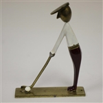 Classic Brass & Enamel Golfer Figure Modeled After Hagenauer