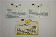 1973 Masters Series Badge #3363 with Two 1979 Masters Series Badges #14536 & #14535