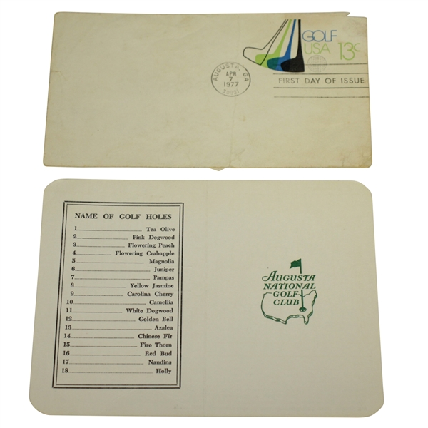 Classic Augusta National Golf Club Scorecard with 1977 FDC