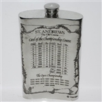 St. Andrews 'The Old Course' Pewter Flask with Course Layout - Excellent Condition