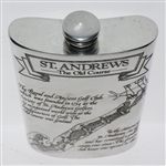 St. Andrews 'The Old Course' Pewter Flask with Course Layout - Excellent Condition