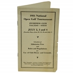 1931 National Open Golf Tournament at Inverness Club Rules & Regulations Pamphlet