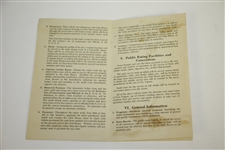 1931 National Open Golf Tournament at Inverness Club Rules & Regulations Pamphlet