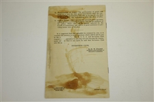 1931 National Open Golf Tournament at Inverness Club Rules & Regulations Pamphlet