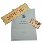1940 US Open at Canterbury Booklet, Contestant Panel/Sticker, & Series Train Pass