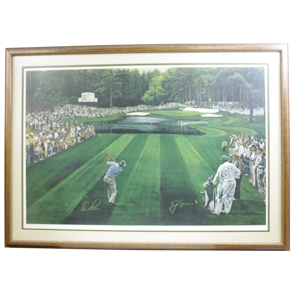 Ltd Ed Sunday in Augusta Print Features Jack & Arnie at 16th Hole - Framed 975/1000