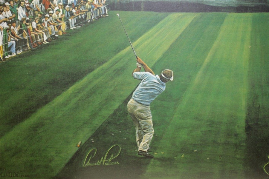 Ltd Ed Sunday in Augusta Print Features Jack & Arnie at 16th Hole - Framed 975/1000