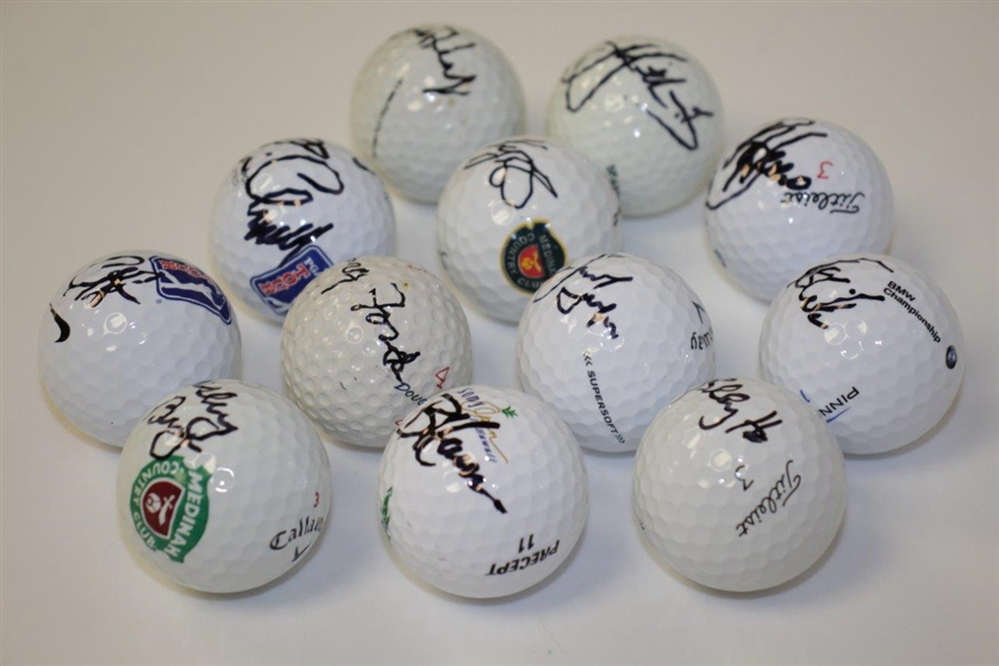 Doug Ford Plus Eleven PGA Golf Stars Signed Golf Balls JSA ALOA