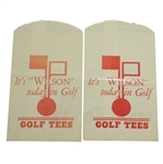 Two Vintage Wax "Its Wilson Today in Golf" Golf Tees Bags - Crist Collection