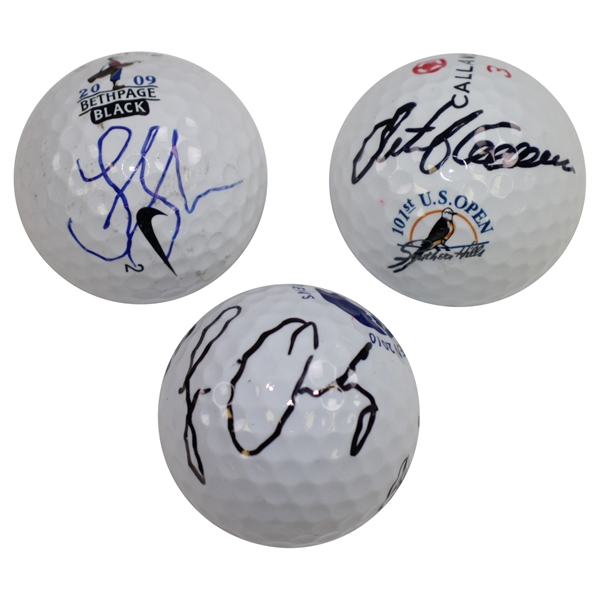 Oosthuizen, Glover, & Goosen Signed Logo Golf Balls from Major Wins JSA ALOA