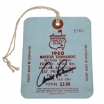 Arnold Palmer Signed 1960 Masters Second Round Ticket #1840 with Original String JSA ALOA