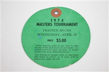 1974 Masters Tournament Wednesday Ticket #796 - Sam Snead 1st Repeat Par 3 Champ