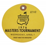 1976 Masters Tournament Wednesday Ticket #4702 - Jay Haas Last Amateur Par 3 Champ