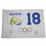 Bubba Watson & Dustin Johnson Signed 2016 Rio Olympics Golf Flag JSA ALOA