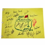 Doug Fords 2007 Masters CHAMPS Dinner Signed Flag with Arnie, Jack, Seve Middle JSA ALOA