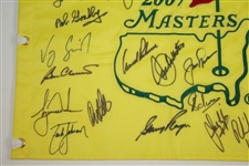 Doug Ford's 2007 Masters CHAMPS Dinner Signed Flag with Arnie, Jack, Seve Middle JSA ALOA