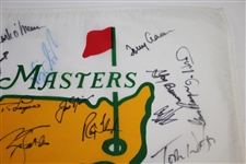 1993 White Masters Champs Flag Signed by Palmer, Tiger, Jack, Seve, & 20 others JSA ALOA