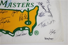 1993 White Masters Champs Flag Signed by Palmer, Tiger, Jack, Seve, & 20 others JSA ALOA