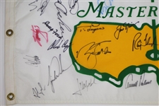 1993 White Masters Champs Flag Signed by Palmer, Tiger, Jack, Seve, & 20 others JSA ALOA