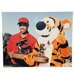 Tiger Woods Signed 1996 Disney Classic w/ Tigger the Tiger & Trophy 16x20 Photo - 2nd Win JSA ALOA