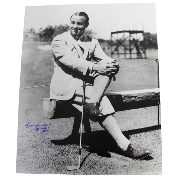 Gene Sarazen Signed 16x20 B&W Photo with 'Squire' & '1935' Notation JSA ALOA