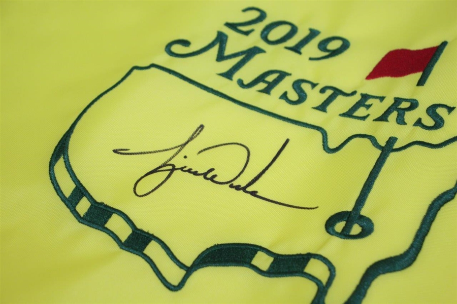 Tiger Woods Signed 2019 Masters Embroidered Flag Limited Ed