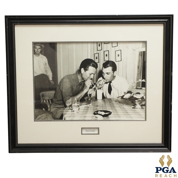 Jimmy Demaret & Ben Hogan Sharing A Glass Of Milk Framed Photo