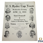 1933 U.S. Ryder Cup Team Farewell Dinner at Hotel Roosevelt Poster