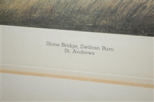 1970 Ltd Ed Stone Bridge at Swilcan Burn St. Andrews Lithograph - Old Golf Shop - Framed