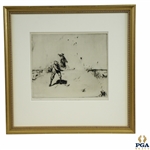 Vintage Golf The Sand Bunker Etching Signed in Pencil by Artist John R. Barclay