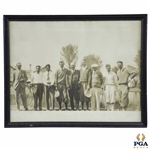 Early Golfers and Caddies Photo including Horton Smith - Framed