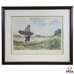 1990 "The Caddie" Artists Proof Golf Print Signed by Artist Robert Wade - Gifted to The World Golf Hall Of Fame