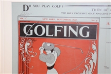 1895 Vol 1 No. 5 Golfing Magazine 'For Sale Here' Ad - Framed