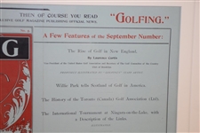 1895 Vol 1 No. 5 Golfing Magazine 'For Sale Here' Ad - Framed