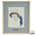Original Joyce Wethered Sketch Signed by Artist J. McQueen - Framed