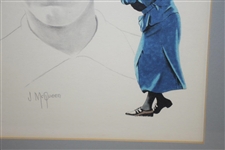 Original Joyce Wethered Sketch Signed by Artist J. McQueen - Framed