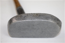 HH Model Aluminum Head Wood Shafted Putter - Stamped 'J. Harland In Head'