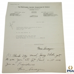 Gene Sarazen Twice Signed 1931 Ryder Cup Team Expenses Payment Reception JSA ALOA