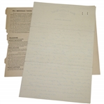 Horton Smith Signed Handwritten Four-Page Letter to A.R. Gates JSA ALOA