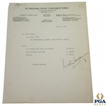 Walter Hagen Signed 1933 Ryder Cup Expense Breakdown Sheet JSA ALOA