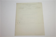 Walter Hagen Signed 1933 Ryder Cup Expense Breakdown Sheet JSA ALOA