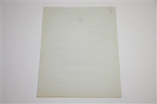 Craig Wood Signed 1941 Ryder Cup Team Captain Response Letter to Ed Dudley JSA ALOA