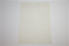 Herman Barron Signed Handwritten 1947 Ryder Cup Team Nomination Acceptance Letter JSA ALOA