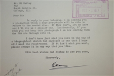 Clifford Roberts Signed 1947 Letter with Handwritten Biographical Sketch for Ryder Cup JSA ALOA