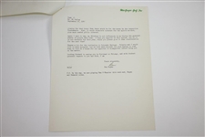 Ben Hogan Signed 1947 Letter Accepting Ryder Cup Team Member Selection JSA ALOA