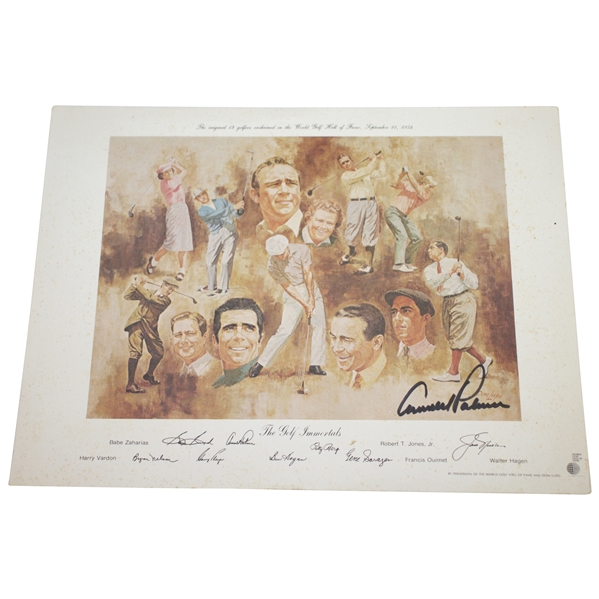 Arnold Palmer Signed Original Members of World Golf Hall of Fame Print JSA ALOA