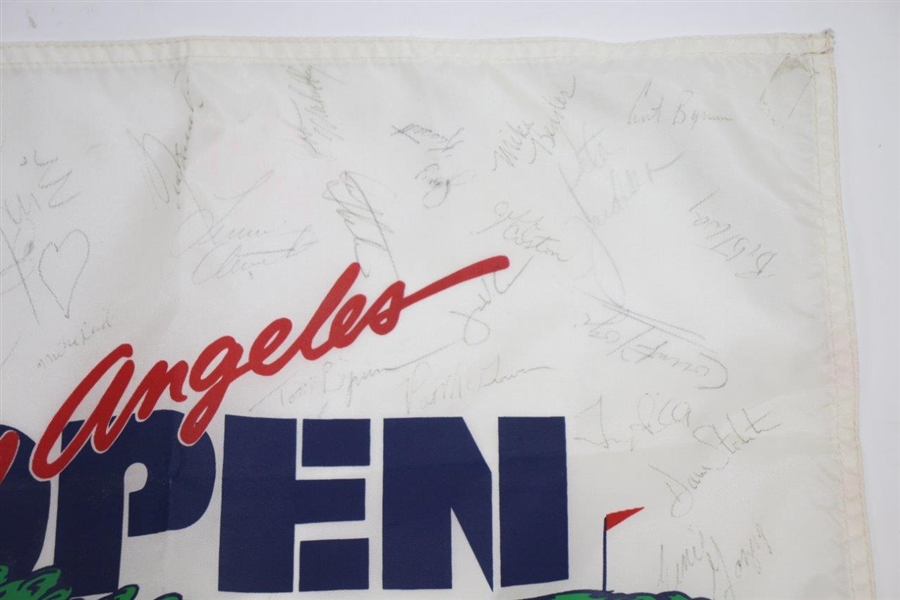 Seve Ballesteros & others Signed Classic Los Angeles Open Golf Flag JSA ALOA